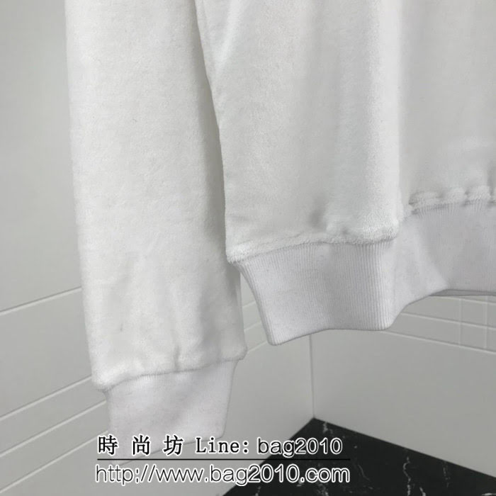 BURBERRY巴寶莉 18ss秋冬 專櫃同步 彩虹字母刺繡 純棉毛巾底 白色絨布衛衣 情侶款 ydi1927